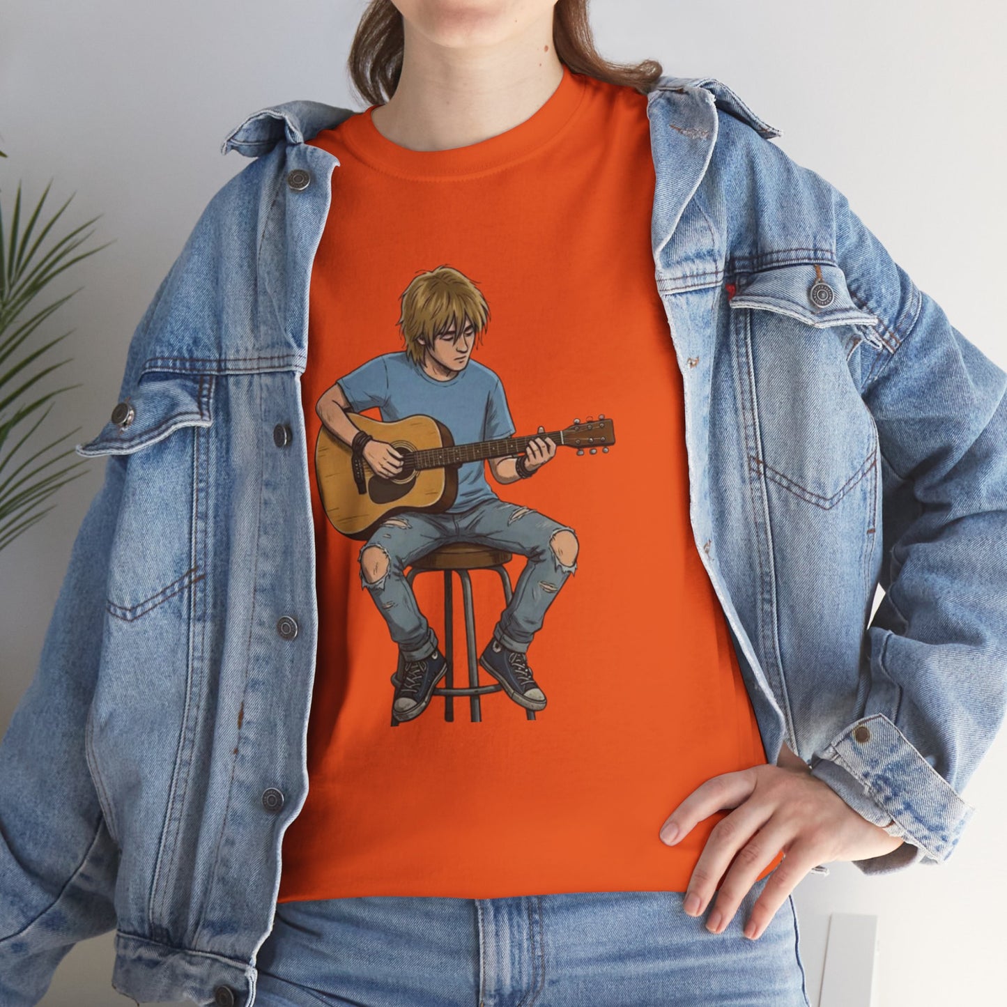 Homme Guitariste Acoustique T-Shirt