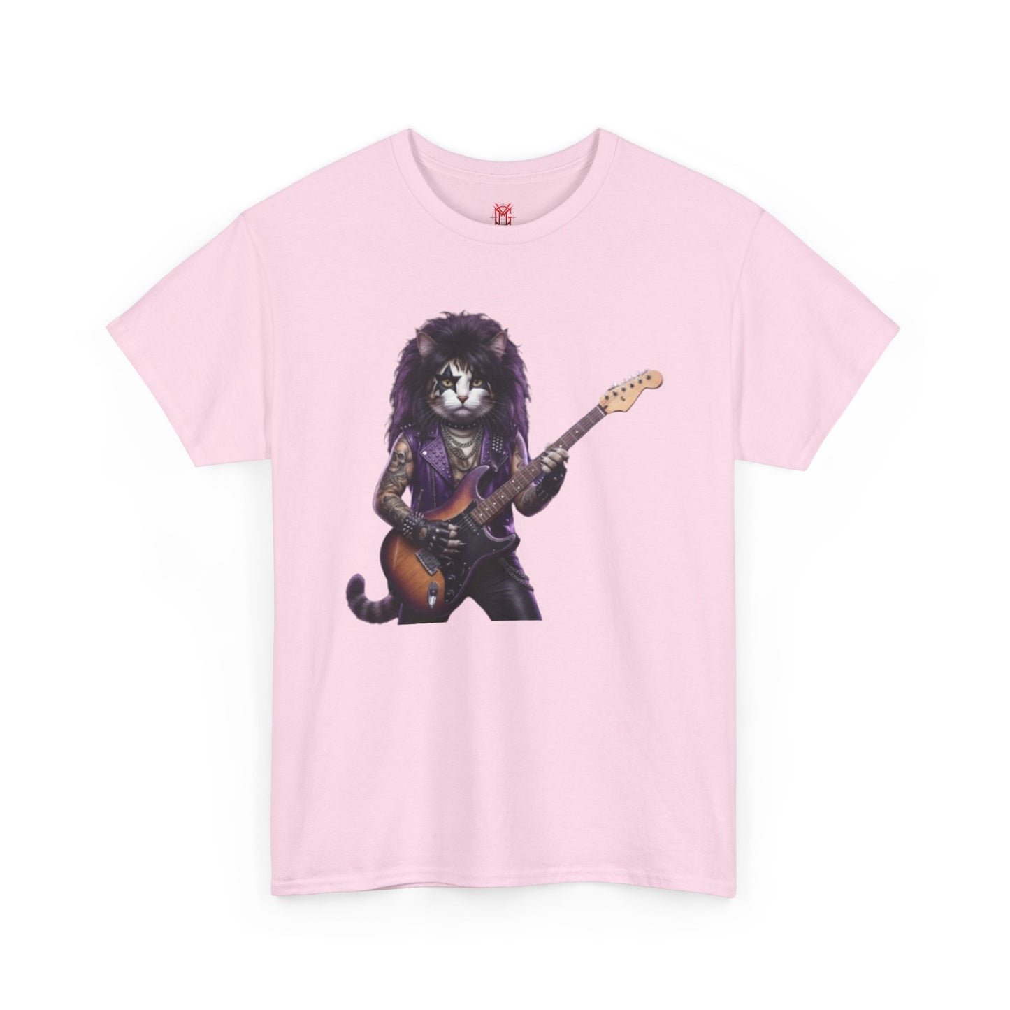 T-shirt chat guitare rock