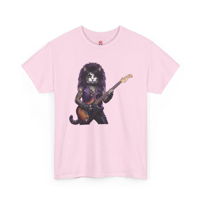 T-shirt chat guitare rock