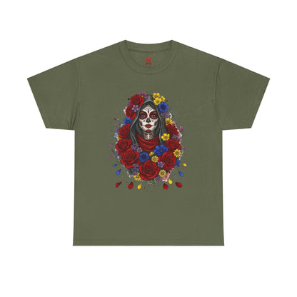 T-shirt crâne fleuri