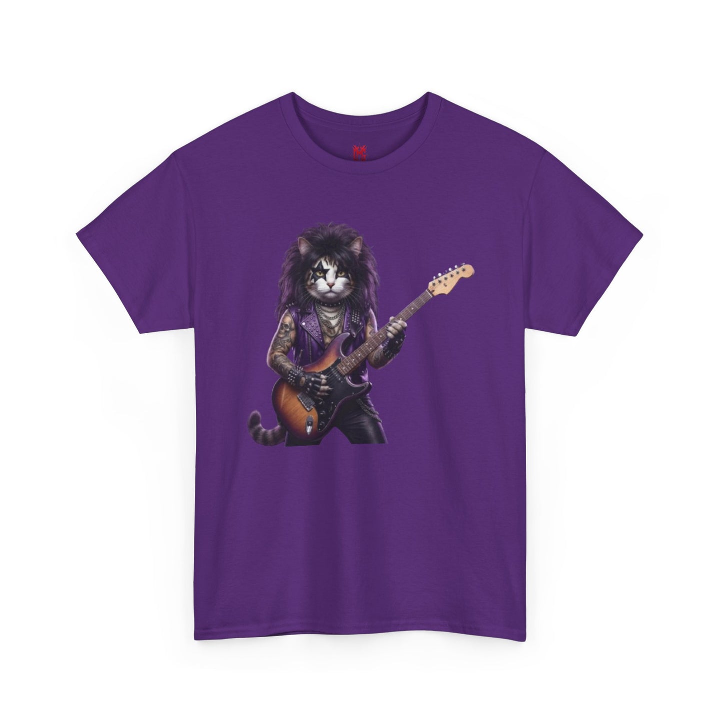 T-shirt chat guitare rock