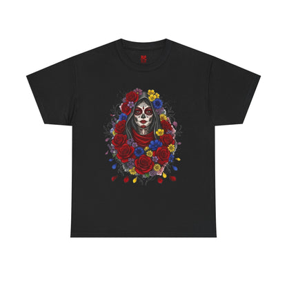 T-shirt crâne fleuri