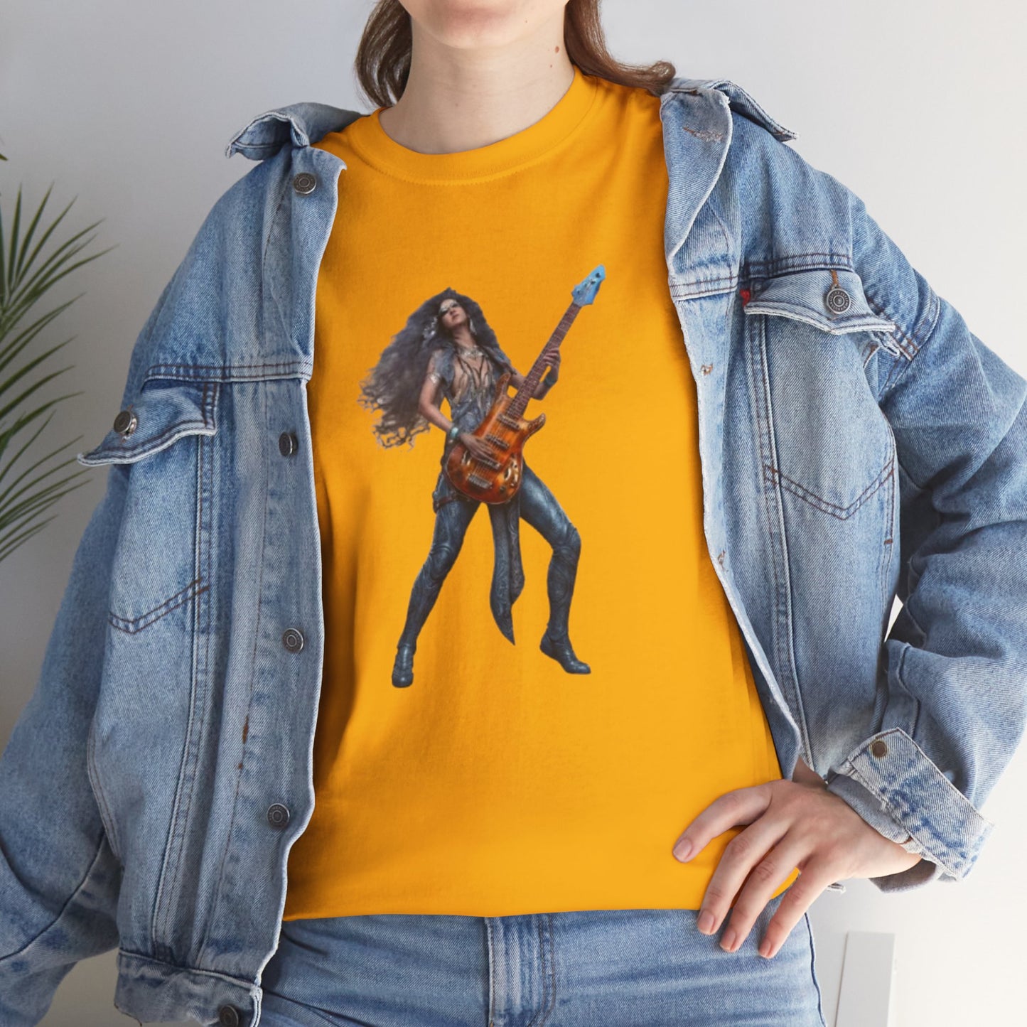 T-shirt fille guitariste électrique