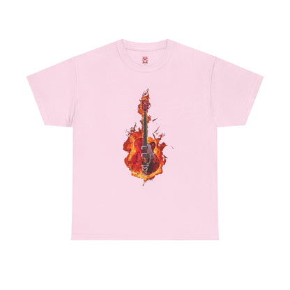 T-shirt Guitare Enflammée