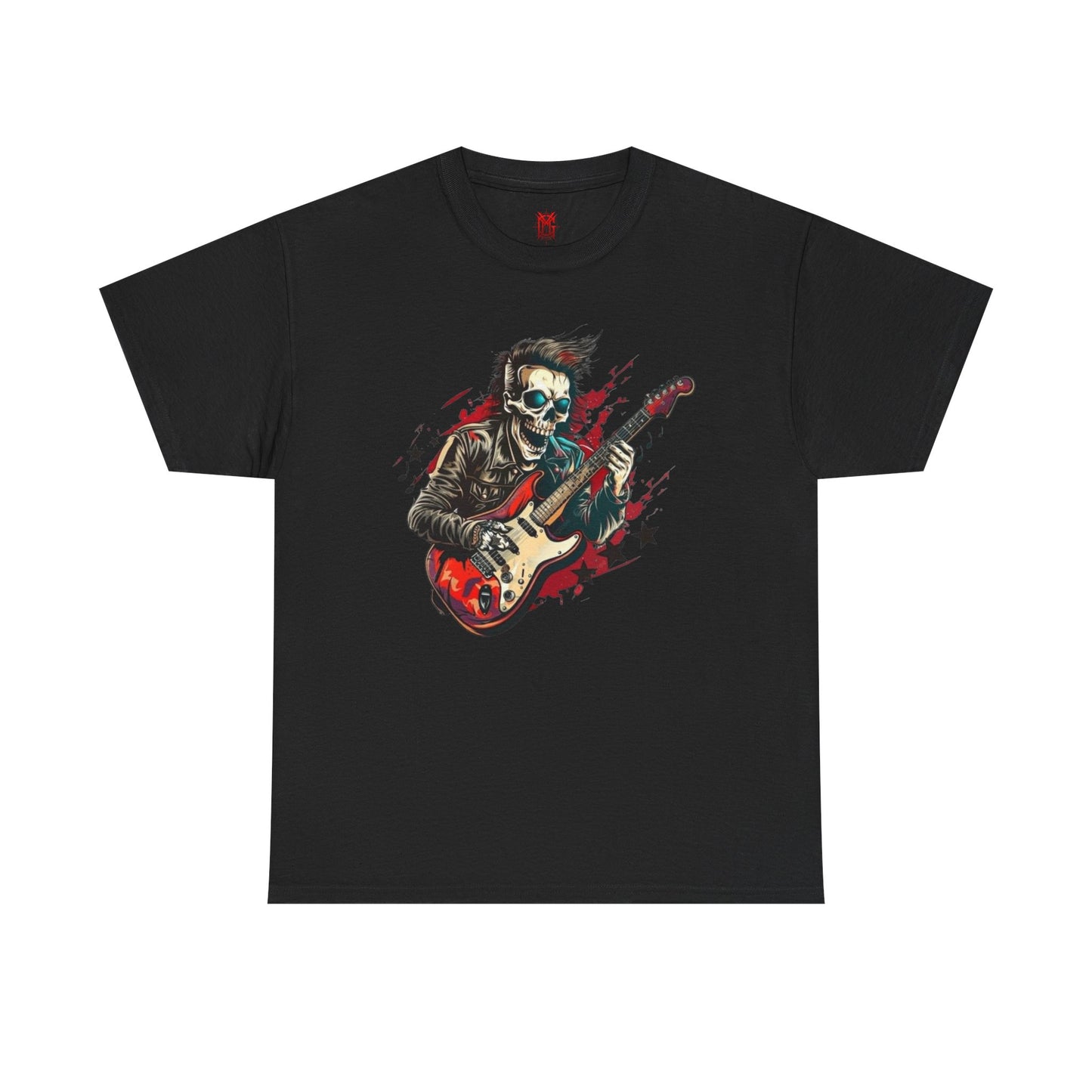 T-shirt guitariste crâne