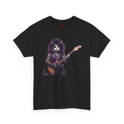 T-shirt chat guitare rock