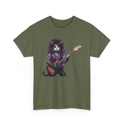 T-shirt chat guitare rock
