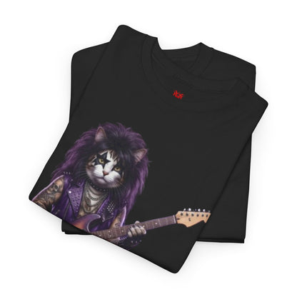 T-shirt chat guitare rock