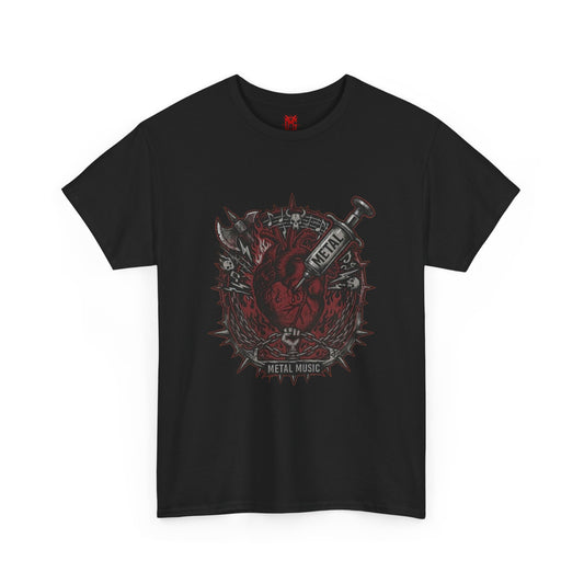T-shirt musique cœur de métal