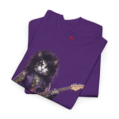 T-shirt chat guitare rock