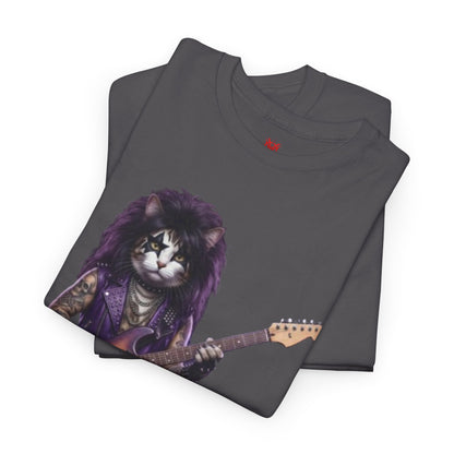 T-shirt chat guitare rock