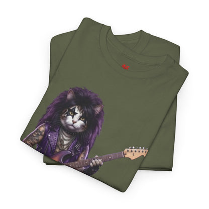 T-shirt chat guitare rock