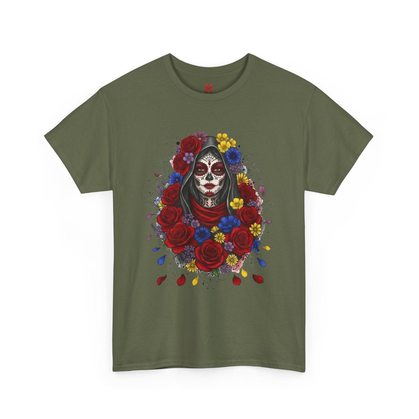 T-shirt crâne fleuri