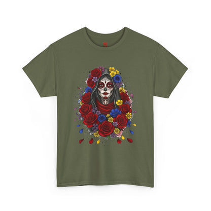 T-shirt crâne fleuri