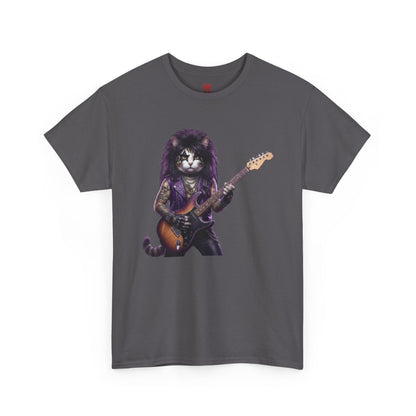 T-shirt chat guitare rock